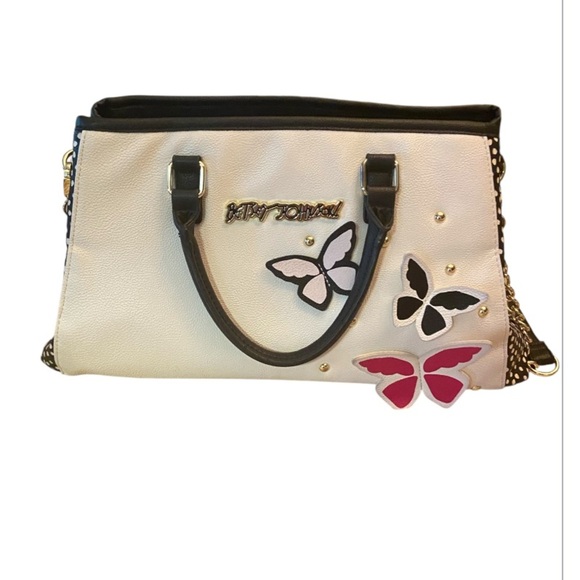 BETSEY JOHNSON  White and Black Butterfly Handbag - Picture 1 of 6
